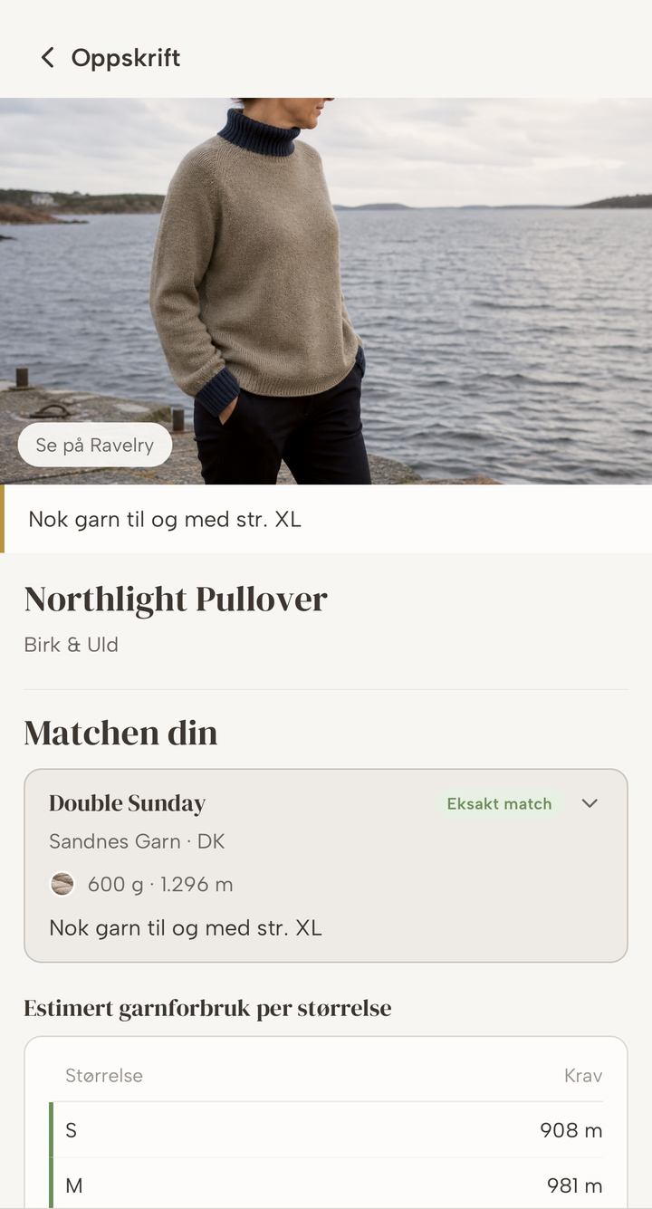 Se om garnet rekker før du legger opp masker